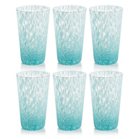 William Turquoise Speckled Highball Glasses, Set 6 - Glass Side View | Bone & Brass