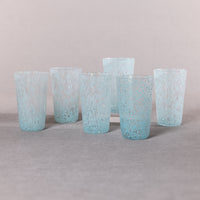 William Turquoise Speckled Highball Glasses, Set 6 - Glass View | Bone & Brass