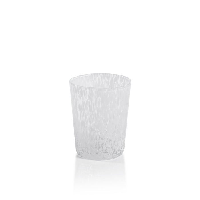 William White Speckled Glass Tumblers, Set 6 | Bone & Brass