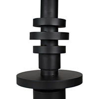 Wilton floor lamp base with stacked black steel discs, contemporary style.