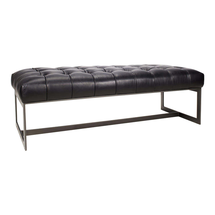 Wyatt Leather Bench Black | Bone & Brass
