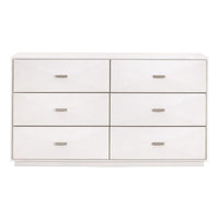 Wynn Pearl Shagreen & Stainless Steel  6-Drawer Dresser