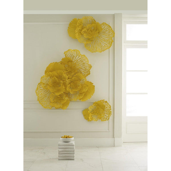 Yellow Dandelion Metal Wall Art, Medium - Wall Decor Detail | Bone & Brass