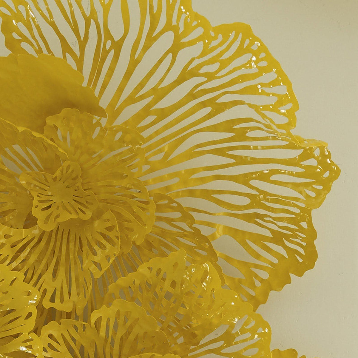 Yellow Flower Wall Art, Large - Wall Decor Close Up | Bone & Brass