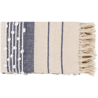 Yemaya Navy & Ivory Woven Blanket - Throw Texture Detail | Bone & Brass