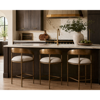 Zanatta Hammered Brass Counter Stool