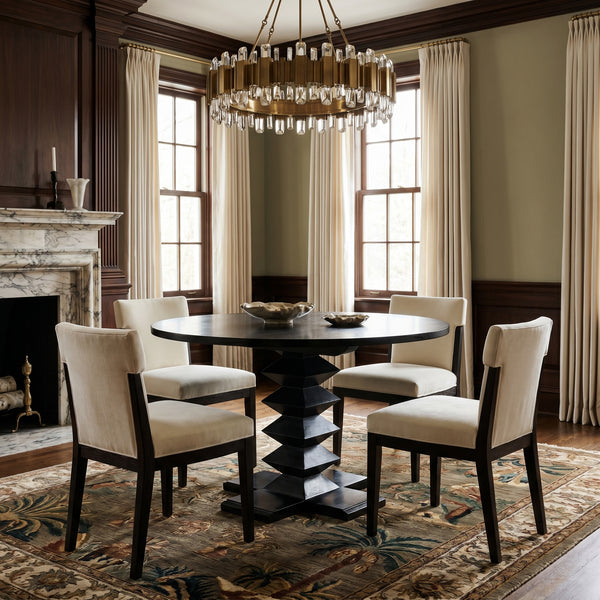 Zig-Zag 48" Black Round Dining Table