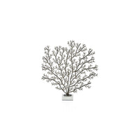 Zinc Coral Branch Metal Sculpture on Marble Base - Side View | Bone & Brass