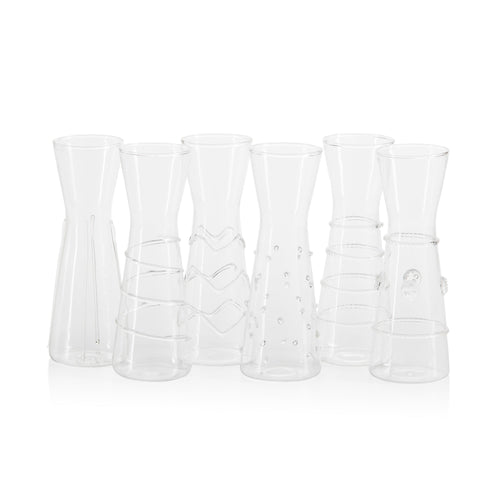 Zain Assorted Glass Carafe Set 6 | Bone & Brass