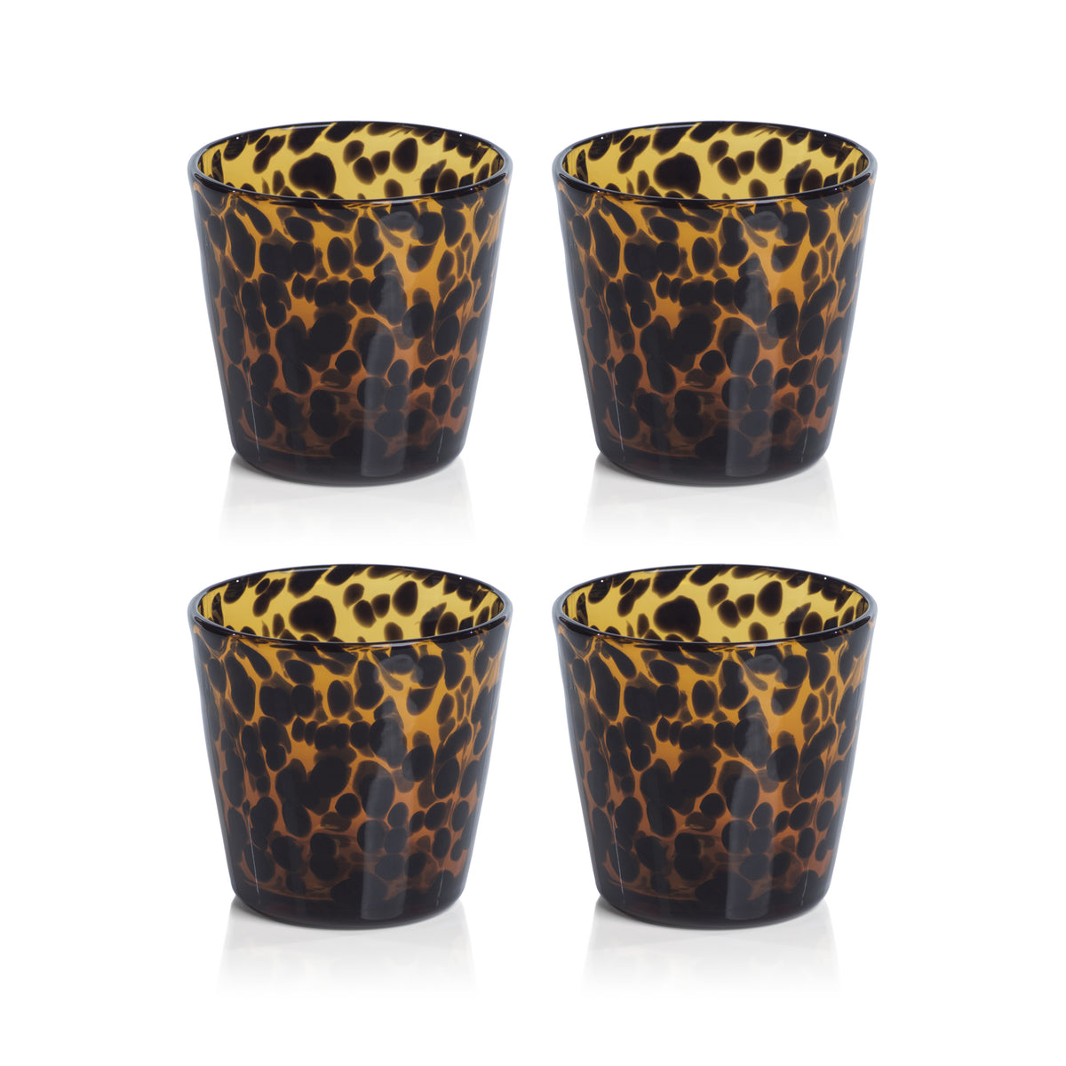 Sierra Tortoise Glass Tumbler, Set of 4