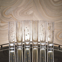 Centuri Golden Decal Champagne Glasses, Set of 6