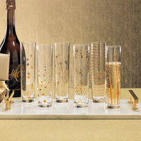 Centuri Golden Decal Champagne Glasses, Set of 6
