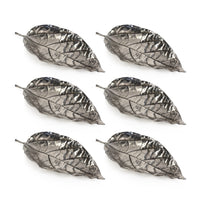 Orion Orange Leaf Antique Pewter Trays, Set of 6