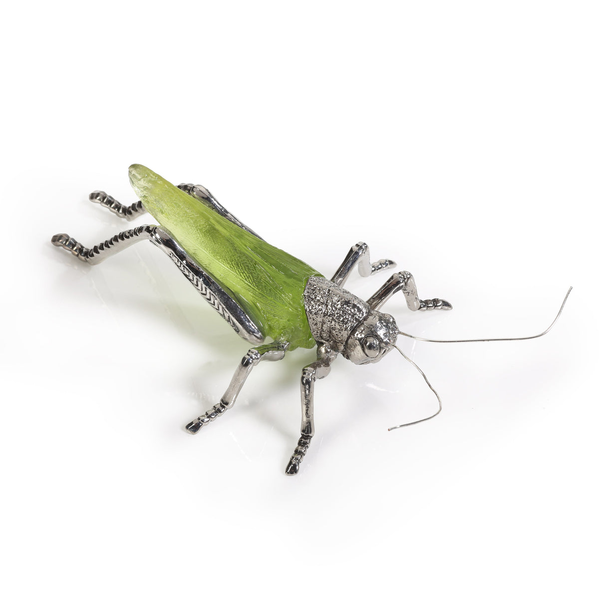 Decorative Green Grasshopper Figurines, Set 2 | Bone & Brass