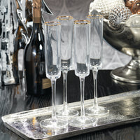 Gold Rim Champagne Flute, Set of 6