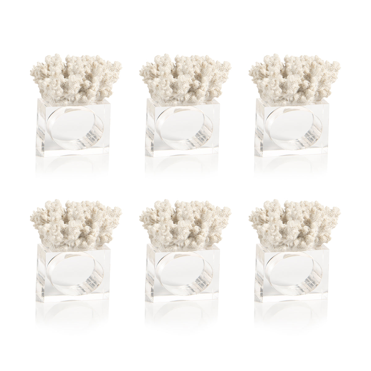 Leah Coral Napkin Rings, Set of 6