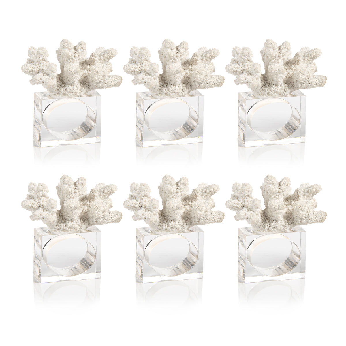 Malia Coral Napkin Rings, Set of 6