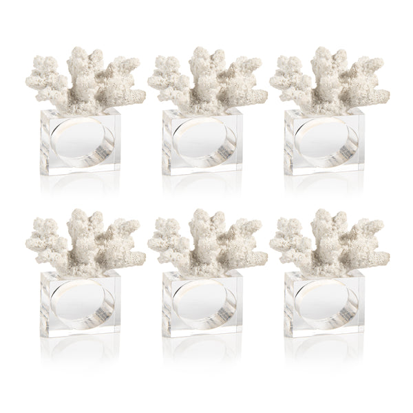 Malia Coral Napkin Rings, Set of 6