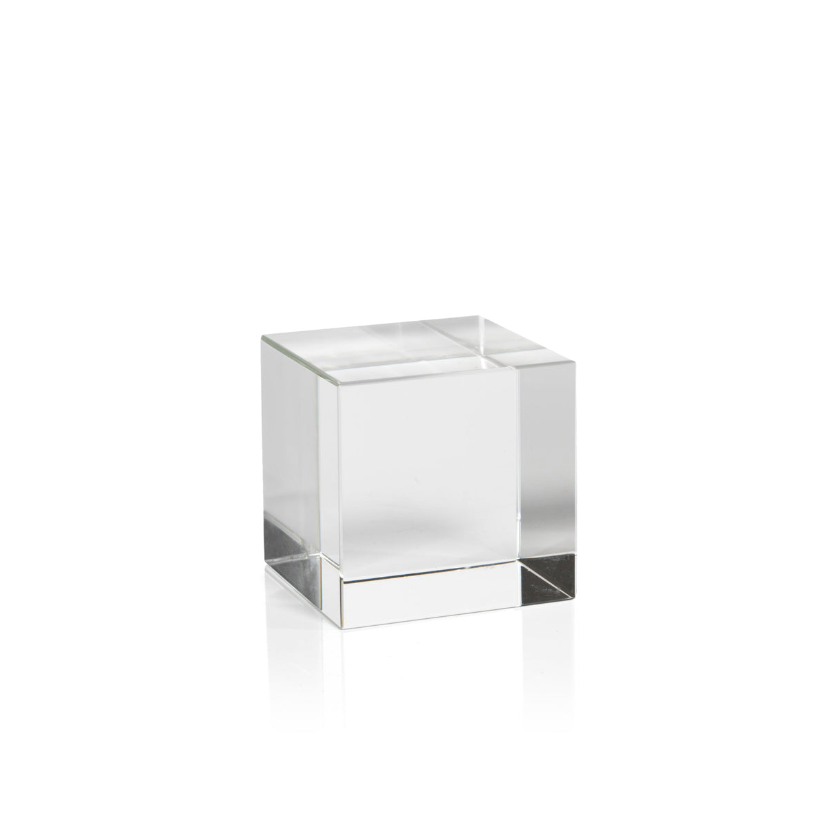 June Crystal Glass Cube Decorative Accessory - Side View | Bone & Brass