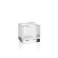 June Crystal Glass Cube Decorative Accessory - Side View | Bone & Brass