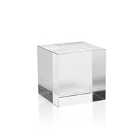 June Crystal Glass Cube Decorative Accessory | Bone & Brass