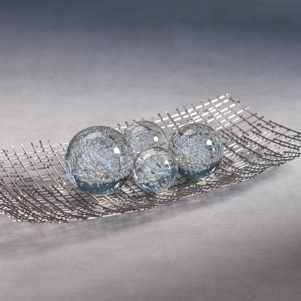 Crystal Decorative Ball with Bubbles, Set of 2