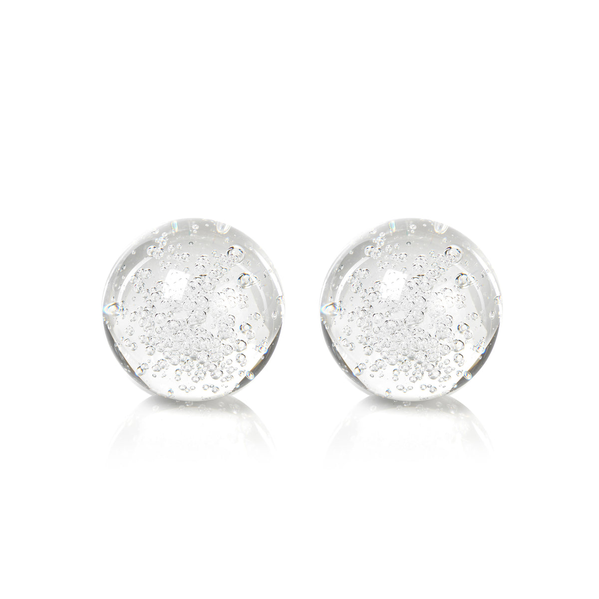 Crystal Decorative Ball with Bubbles, Set of 2
