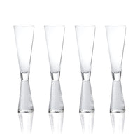 Livine Hammered Stem Champagne Flutes, Set of 4