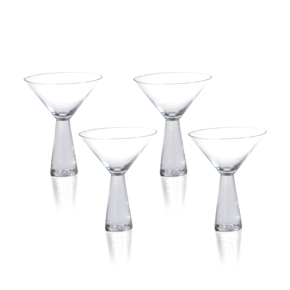 Livine Hammered Stem Martini Glasses, Set of 4