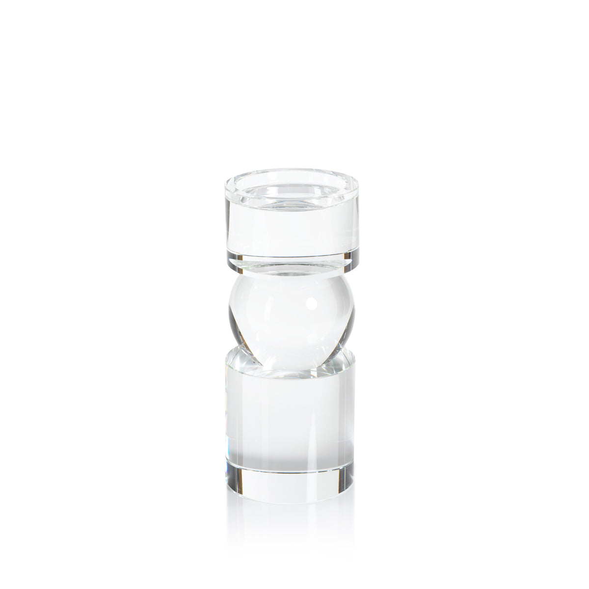 Renoir 9.5-Inch Tall Clear Crystal Pillar Candle Holder