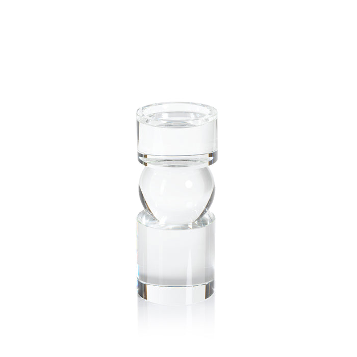 Renoir 9.5-Inch Tall Clear Crystal Pillar Candle Holder