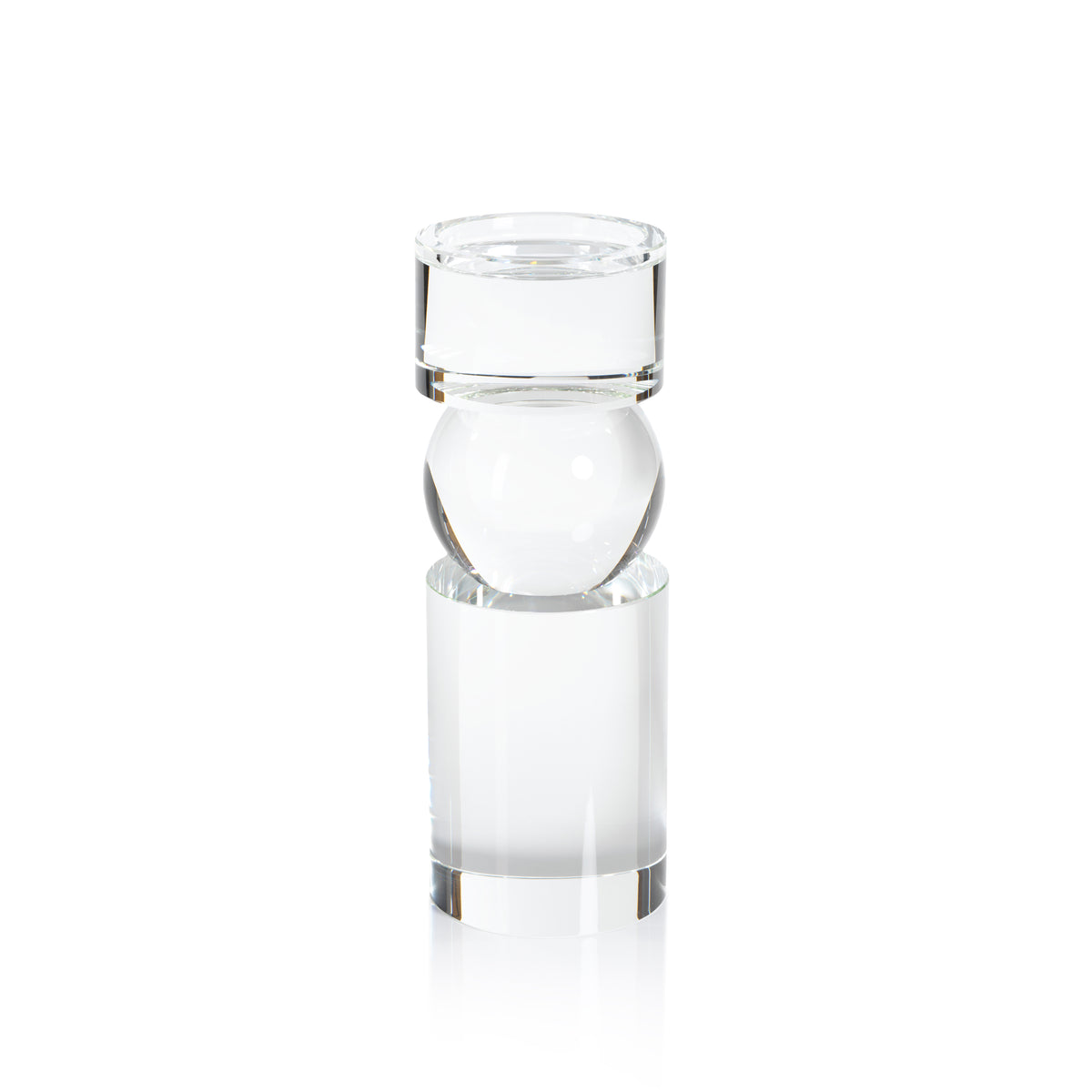 Renoir 11-Inch Tall Clear Crystal Pillar Candle Holder