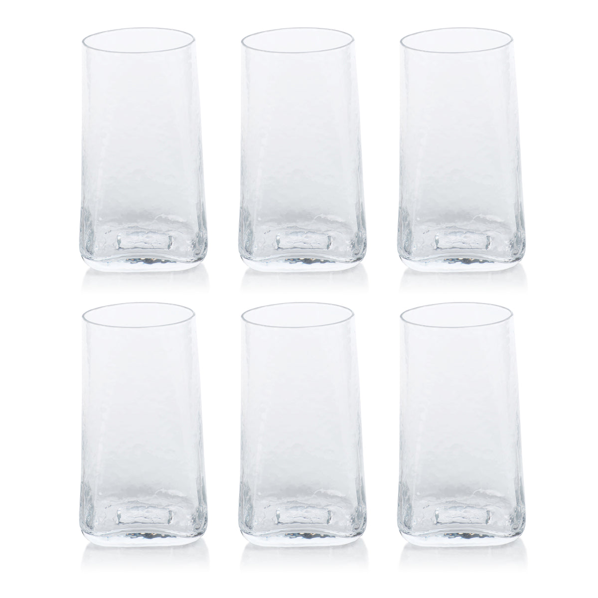 Kaleigh Hammered Highball Glasses, Set of 6 - Glass Close Up | Bone & Brass