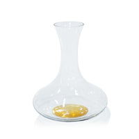 Beril Tall Wine Glass Decanter with Gold Base