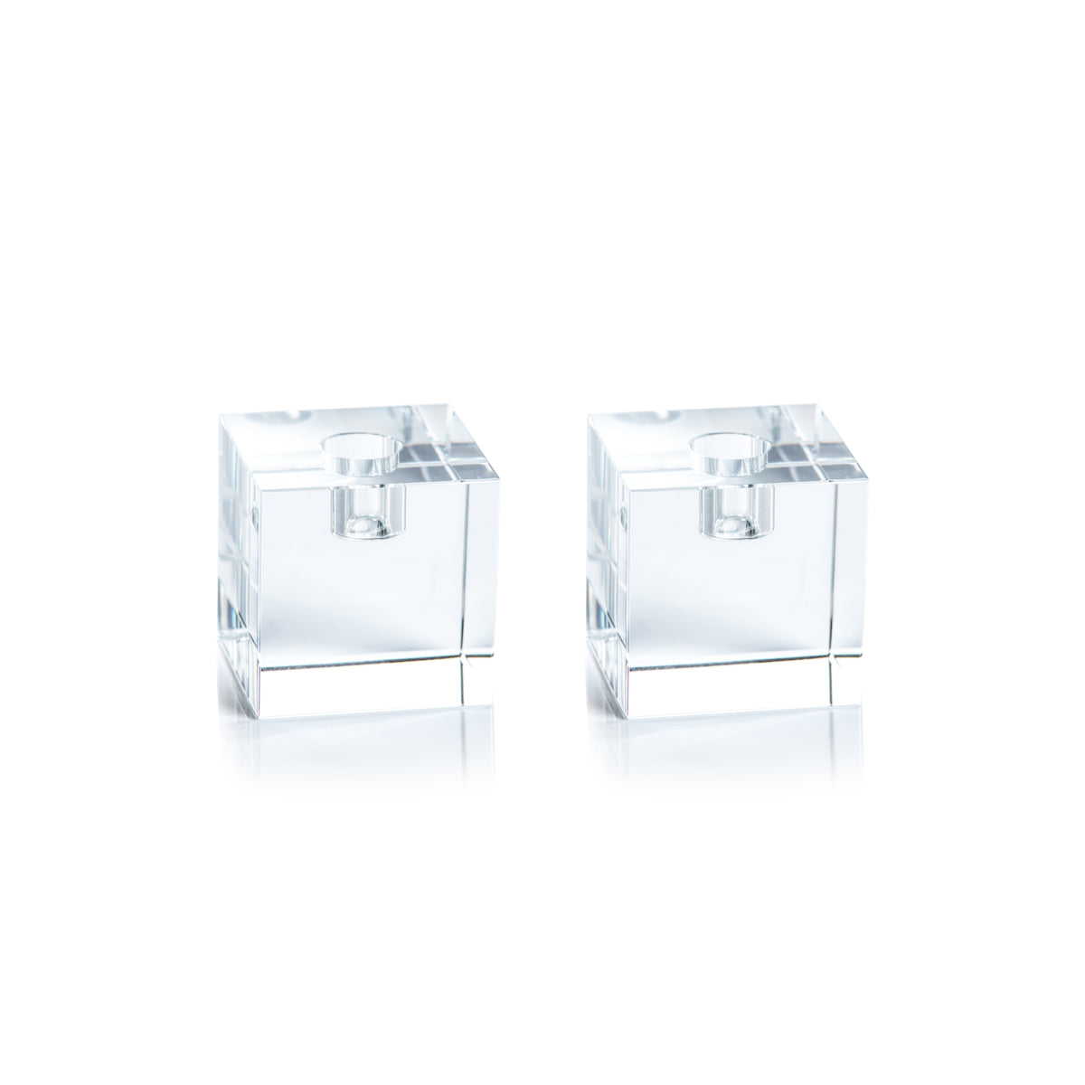 Raina Square Crystal Glass Candle Holder
