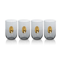 Ambrosi Tumblers with Gold Accent, Set of 4