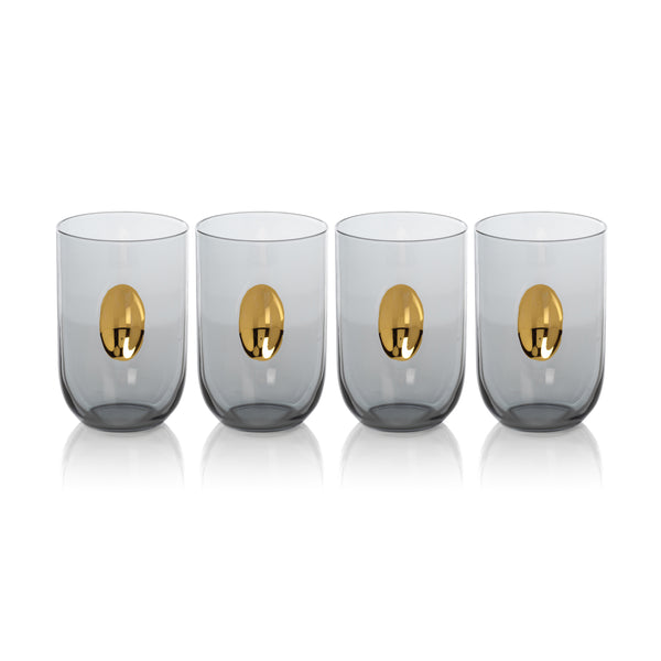 Ambrosi Tumblers with Gold Accent, Set of 4
