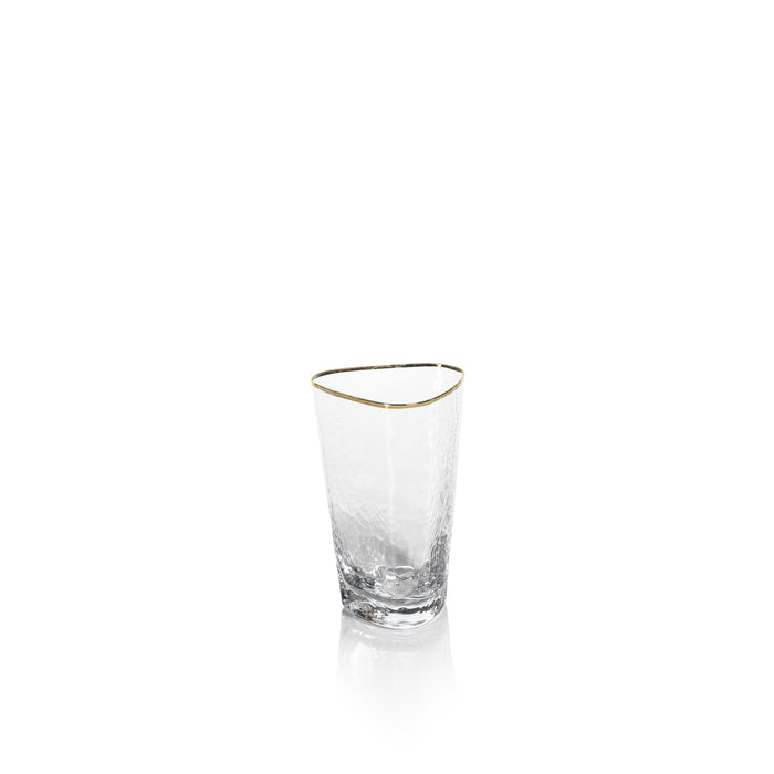Kamarone Triangular Highball Glasses with Gold Rim, Set of 4