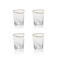 Kamarone Triangular Double Old Fashioned Glasses, Set of 4