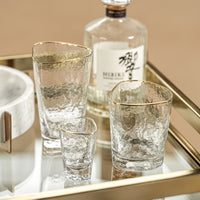 Kamarone Triangular Shot Glasses with Gold Rim, Set of 6