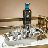 Kamarone Triangular Shot Glasses with Gold Rim, Set of 6