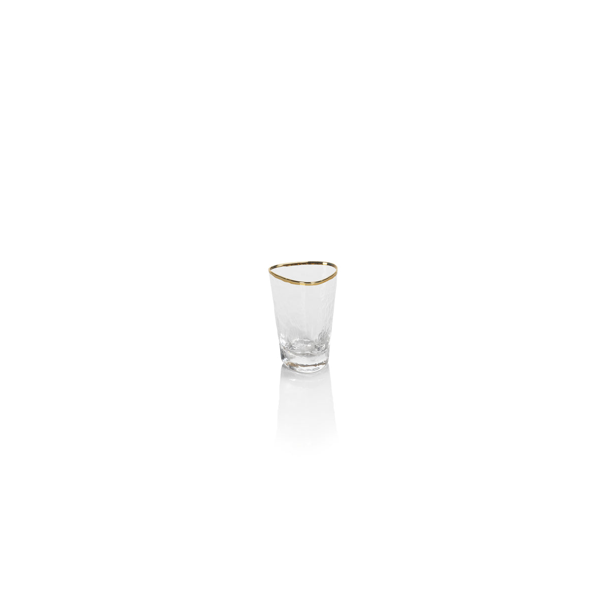 Kamarone Triangular Shot Glasses with Gold Rim, Set of 6