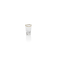 Kamarone Triangular Shot Glasses with Gold Rim, Set of 6