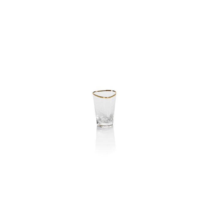 Kamarone Triangular Shot Glasses with Gold Rim, Set of 6