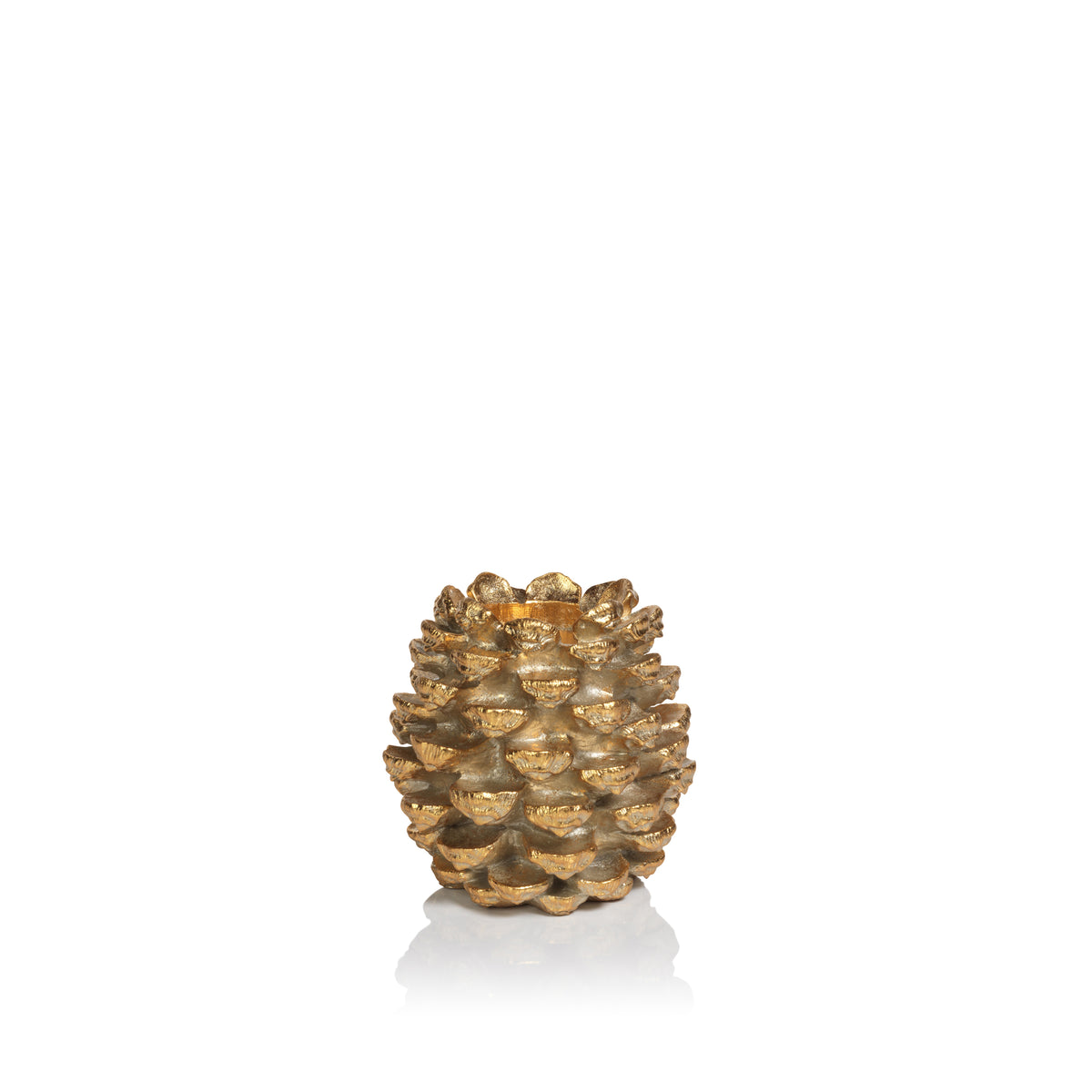 Keona Golden Pine Cone Pillar Candle Holder