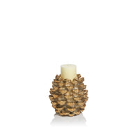 Keona Golden Pine Cone Pillar Candle Holder