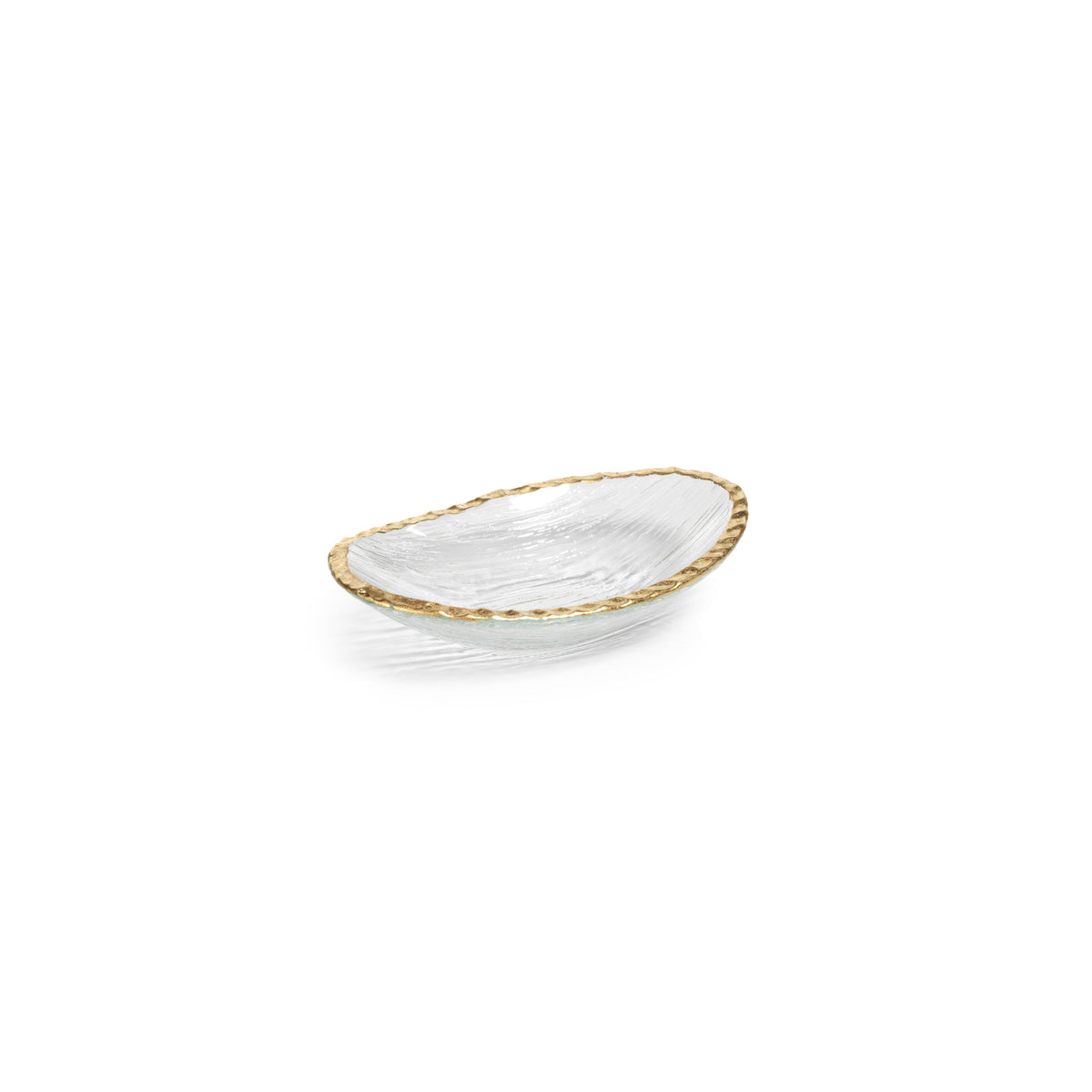 Cally Clear Textured Bowls with Gold Rim, Set of 3