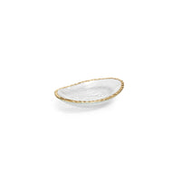 Cally Clear Textured Bowls with Gold Rim, Set of 3