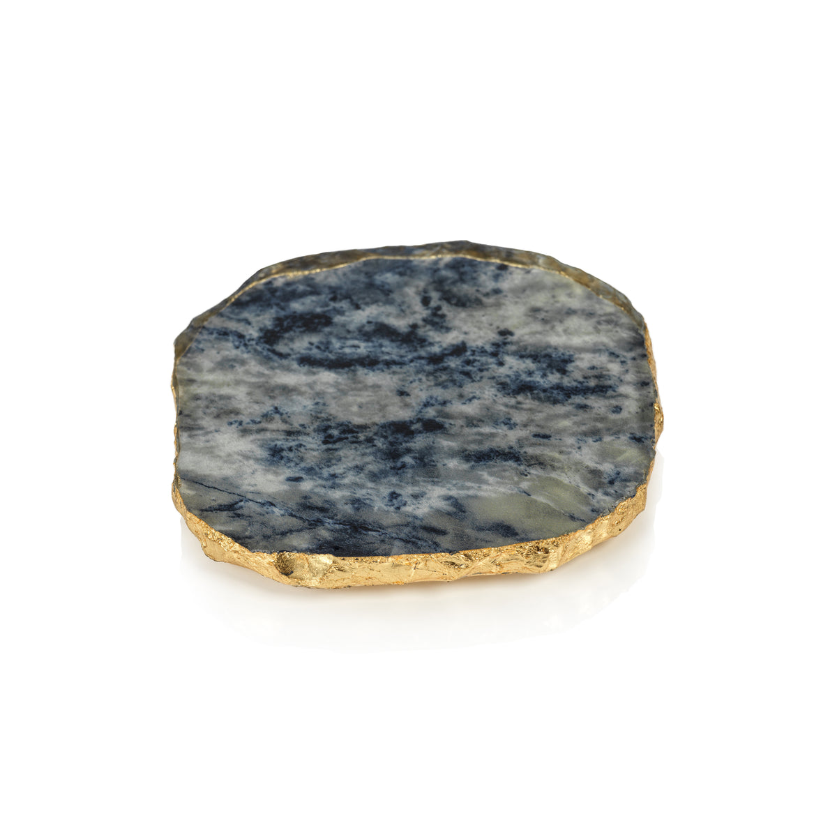 Vivienne 4-Piece Agate Blue Marble Glass Coaster Set