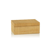 Matua Natural Grasscloth Decorative Box, Medium | Bone & Brass